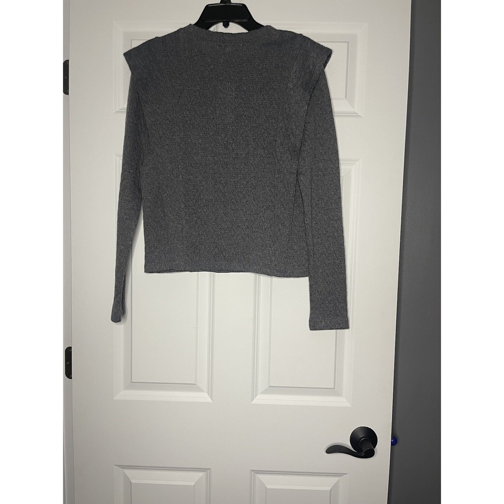 Lola & grace Textured knit Structure Shoulder Top small hole shown nwt - Picture 2 of 3